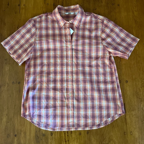Uniqlo Tops - Uniqlo Cotton Plaid Button Down